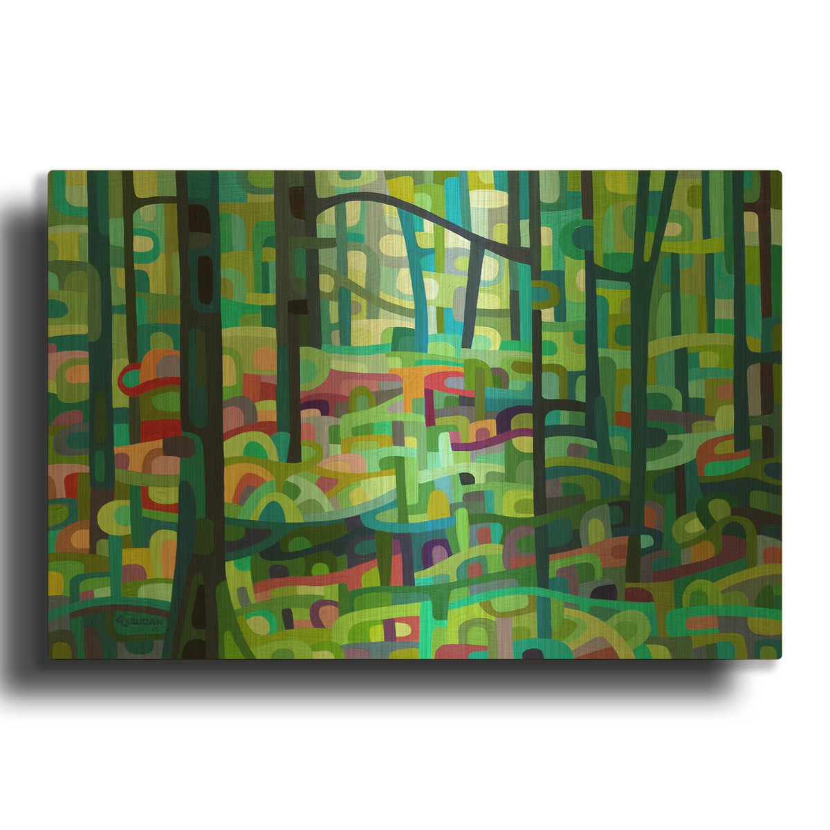 'Celadon Morning' By Mandy Budan Gold Metal Wall Art
