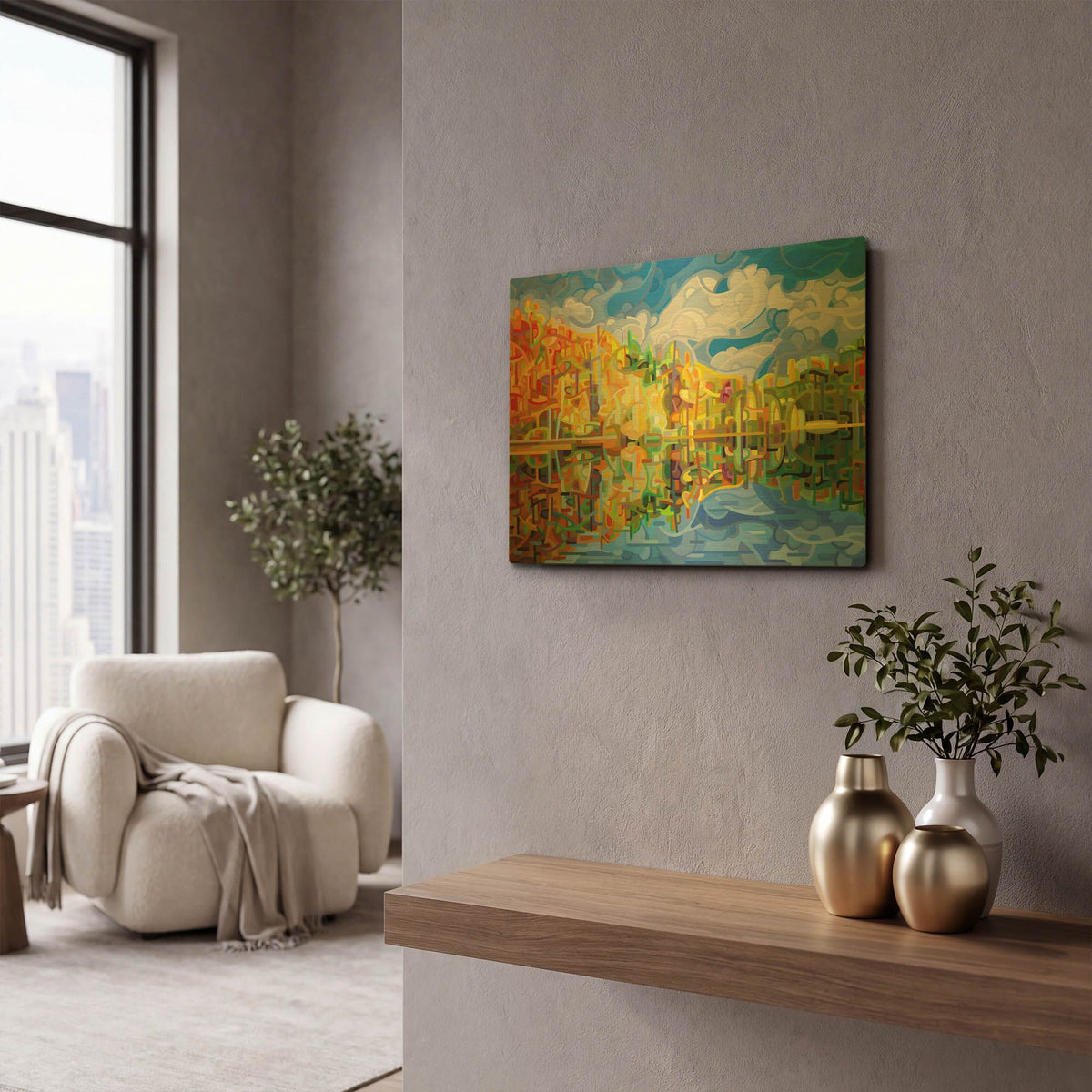 'Falling' By Mandy Budan Gold Metal Wall Art