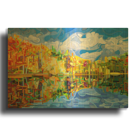 'Falling' By Mandy Budan Gold Metal Wall Art