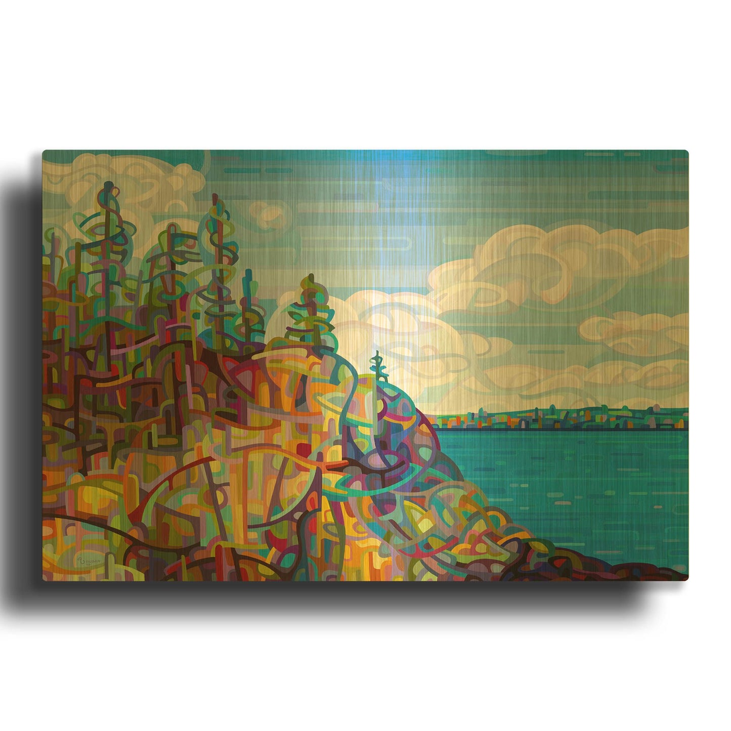 'Living on the Edge' By Mandy Budan Gold Metal Wall Art