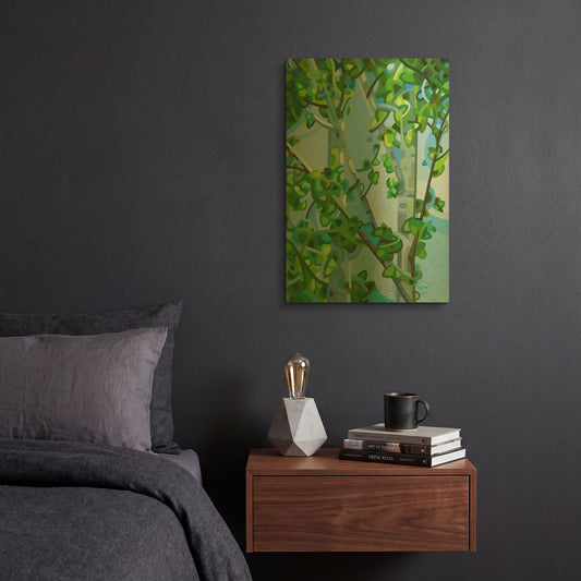 'Birch Light' By Mandy Budan Gold Metal Wall Art