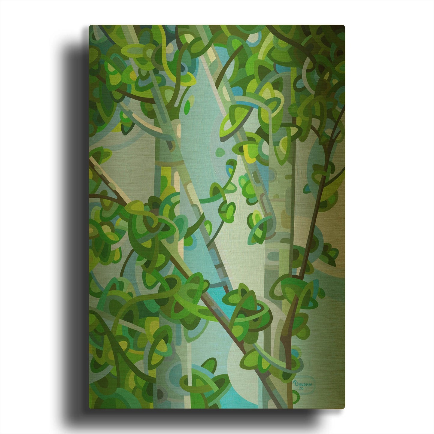 'Birch Light' By Mandy Budan Gold Metal Wall Art