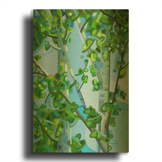 'Birch Light' By Mandy Budan Gold Metal Wall Art