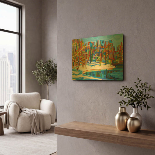 'Winter Warmth' By Mandy Budan Gold Metal Wall Art