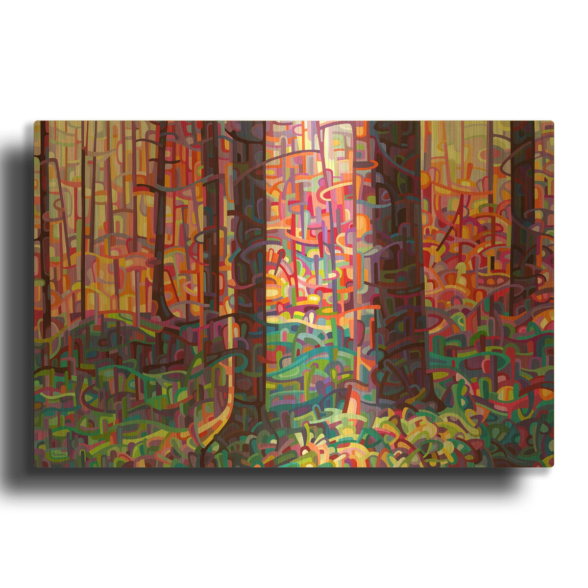 'Forest Tapestry' By Mandy Budan Gold Metal Wall Art