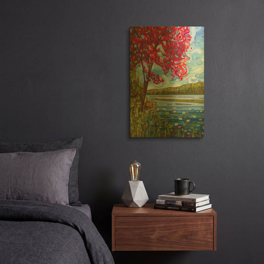 'Lady in Red' By Mandy Budan Gold Metal Wall Art