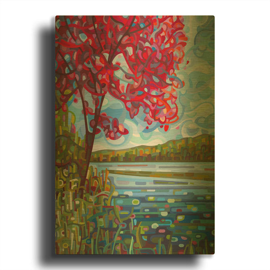 'Lady in Red' By Mandy Budan Gold Metal Wall Art