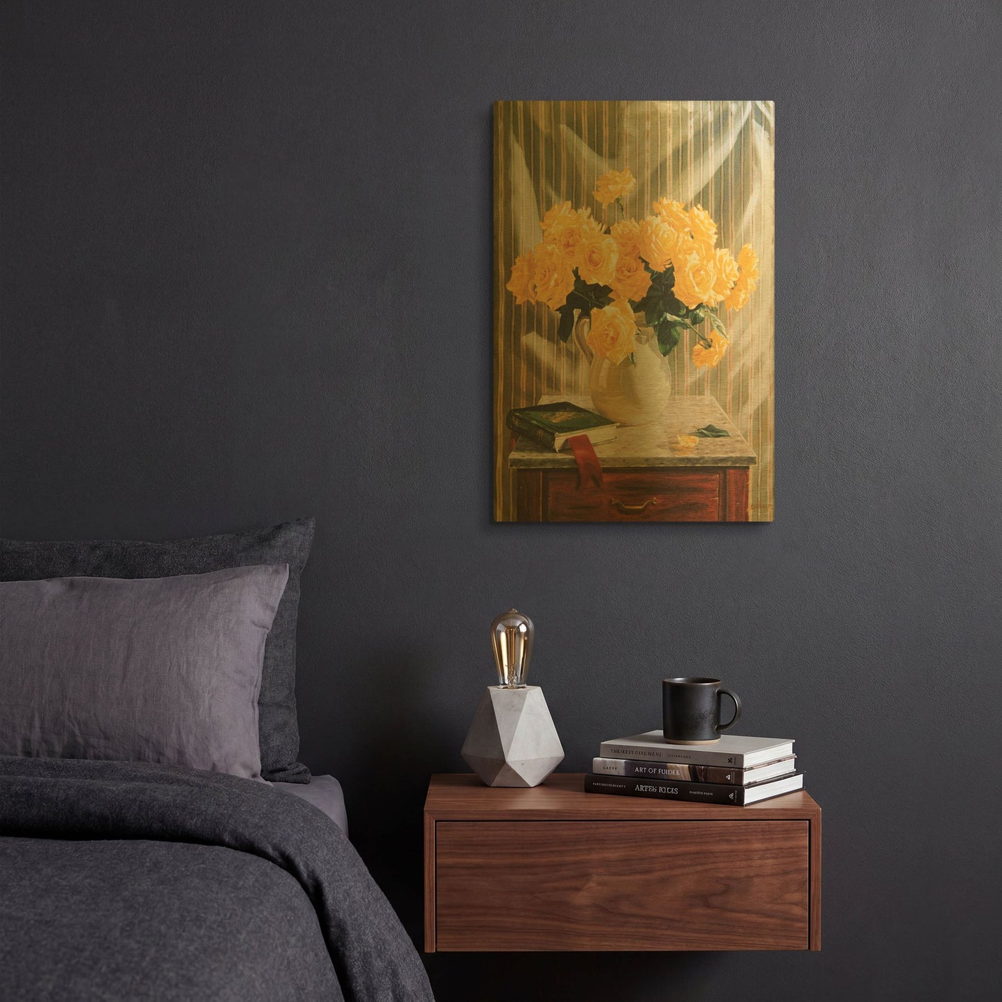 'Yellow Roses' By Robin Anderson Gold Metal Wall Art