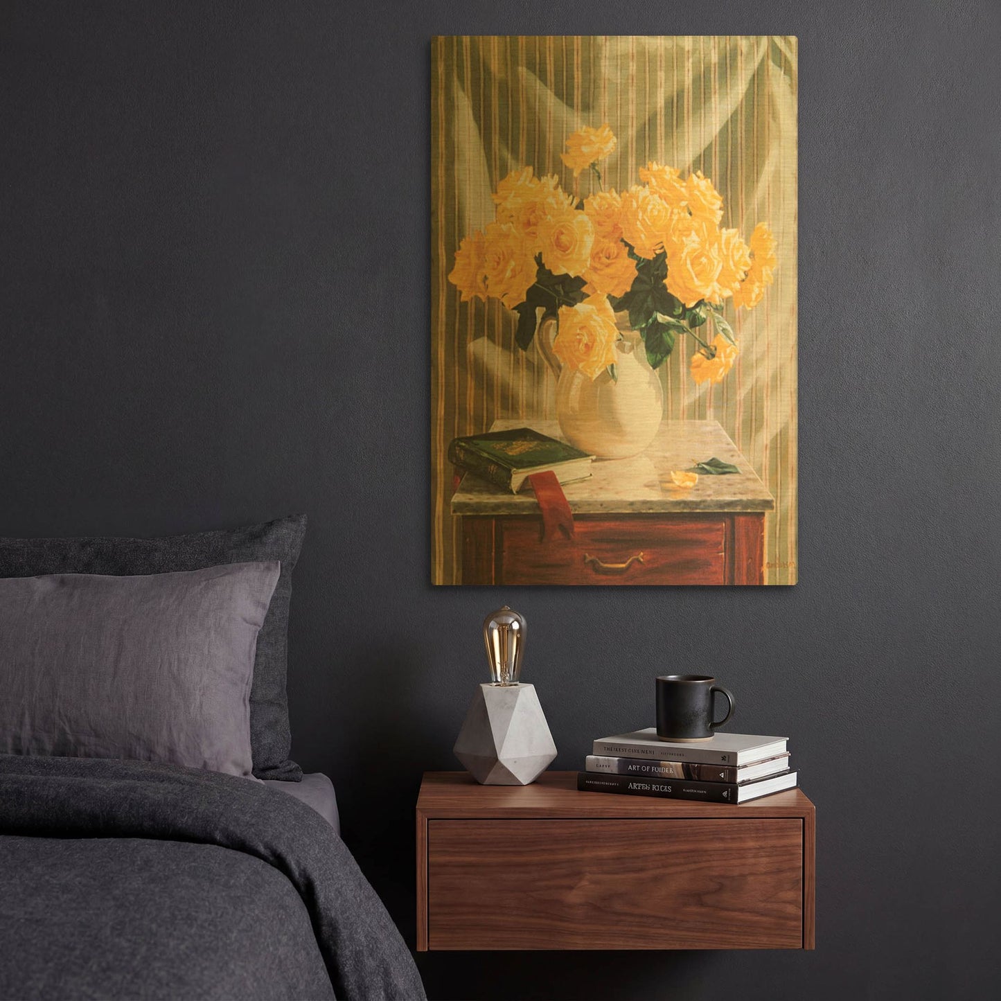 'Yellow Roses' By Robin Anderson Gold Metal Wall Art