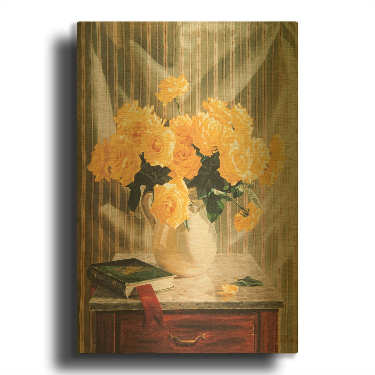 'Yellow Roses' By Robin Anderson Gold Metal Wall Art