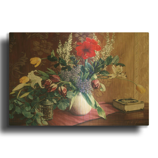 'Evening Bouquet with Toffee Box' By Robin Anderson Gold Metal Wall Art