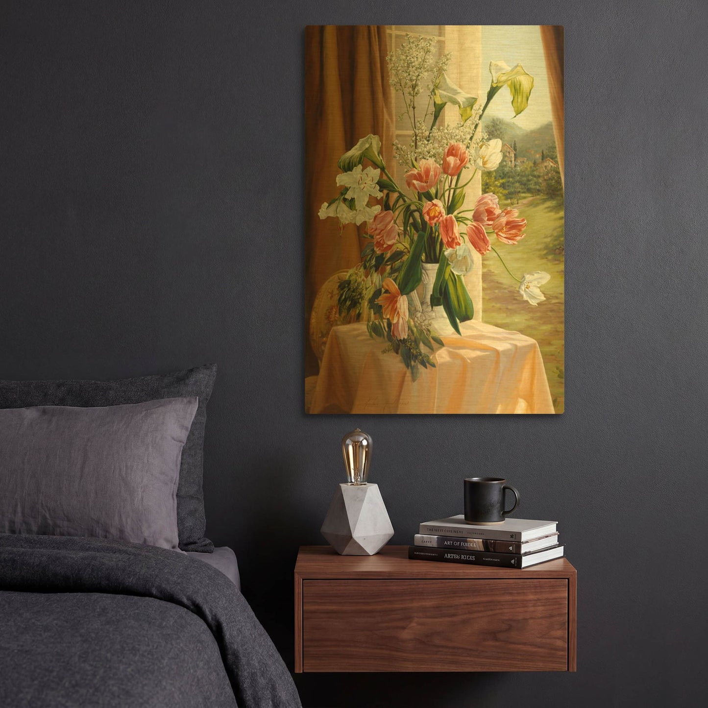 'By The Window' By Robin Anderson Gold Metal Wall Art