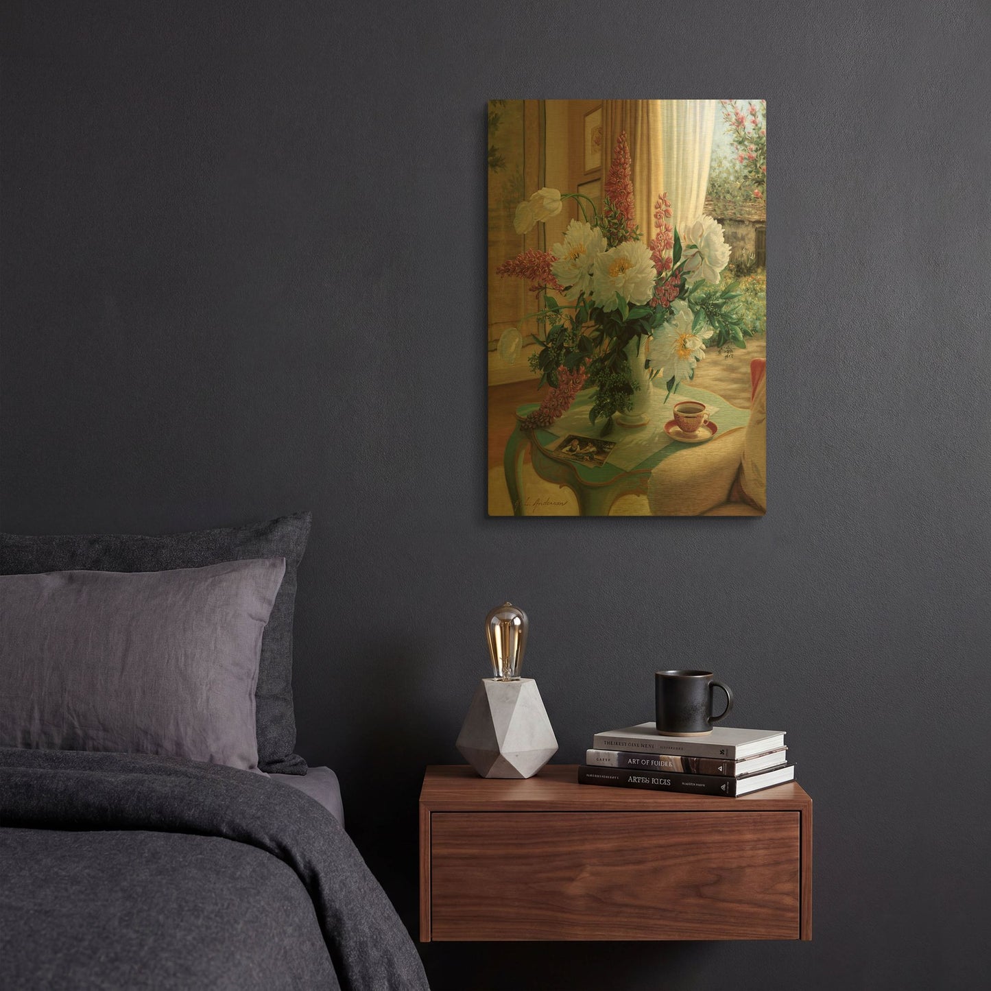 'Tea At Marguerites' By Robin Anderson Gold Metal Wall Art