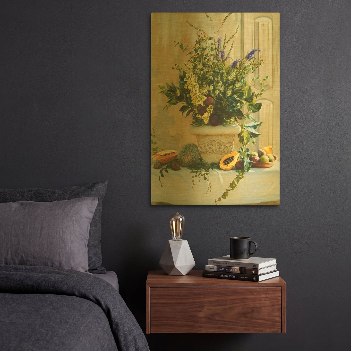 'Green Floral' By Robin Anderson Gold Metal Wall Art