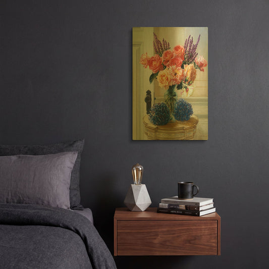 'Old Roses' By Robin Anderson Gold Metal Wall Art