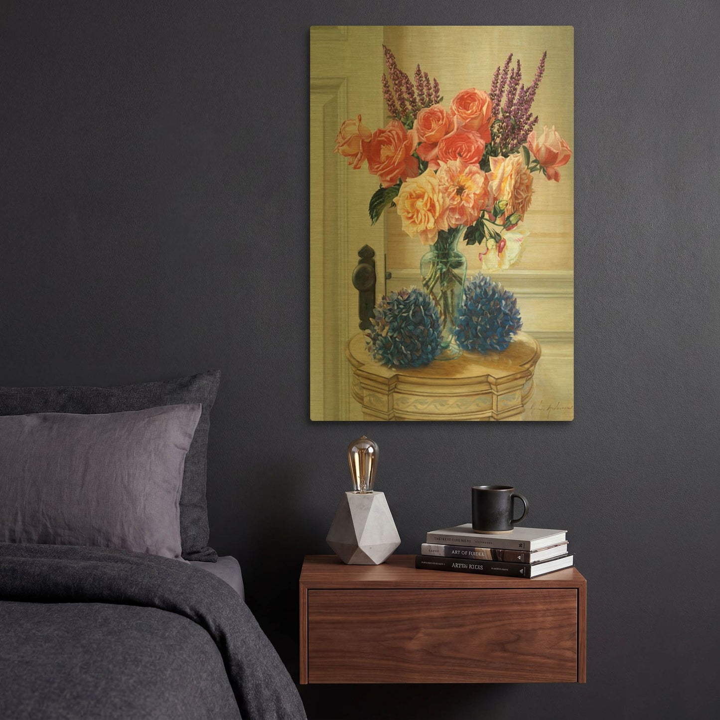'Old Roses' By Robin Anderson Gold Metal Wall Art