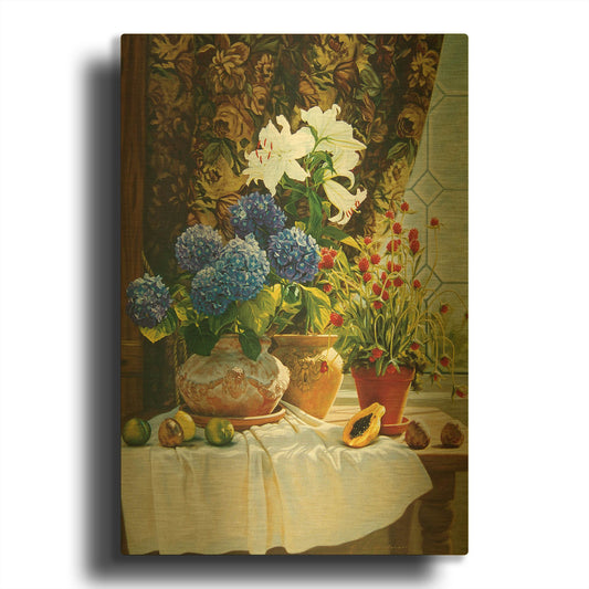 'Summer garden' By Robin Anderson Gold Metal Wall Art