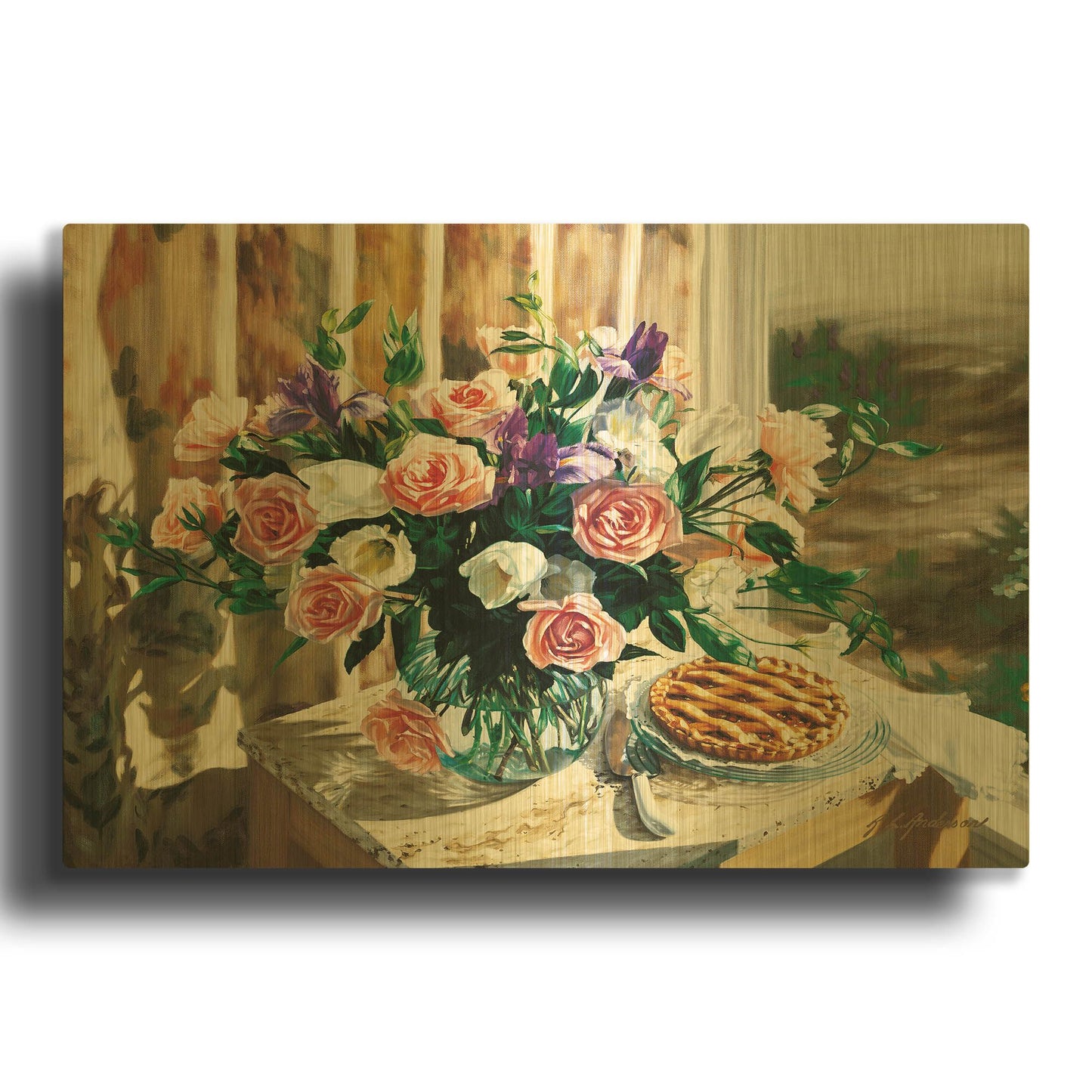 'Walnut Pie' By Robin Anderson Gold Metal Wall Art