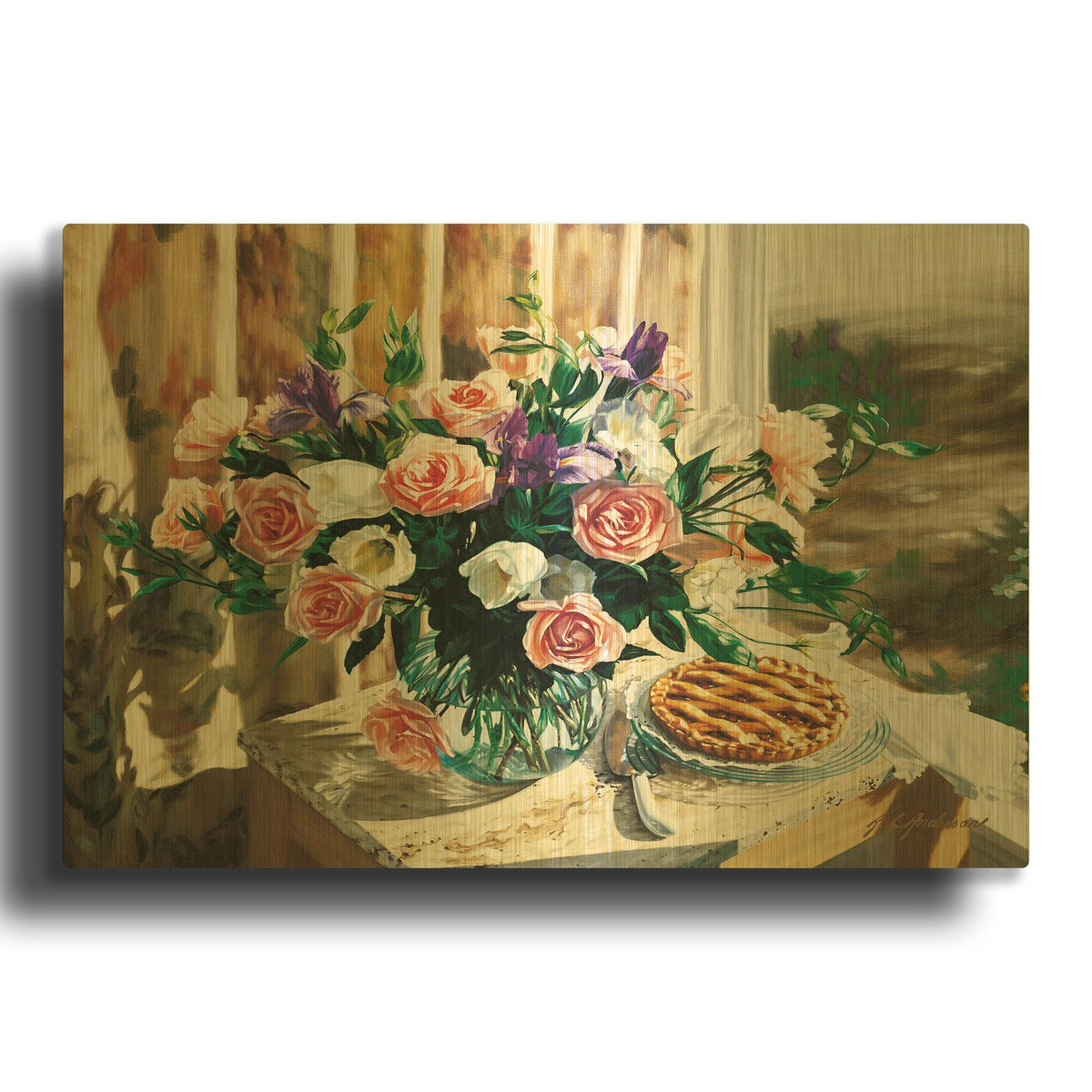 'Walnut Pie' By Robin Anderson Gold Metal Wall Art