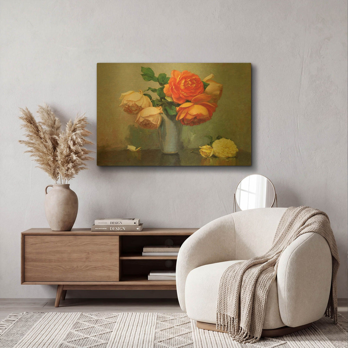 'Floral Bouquet' By Robin Anderson Gold Metal Wall Art