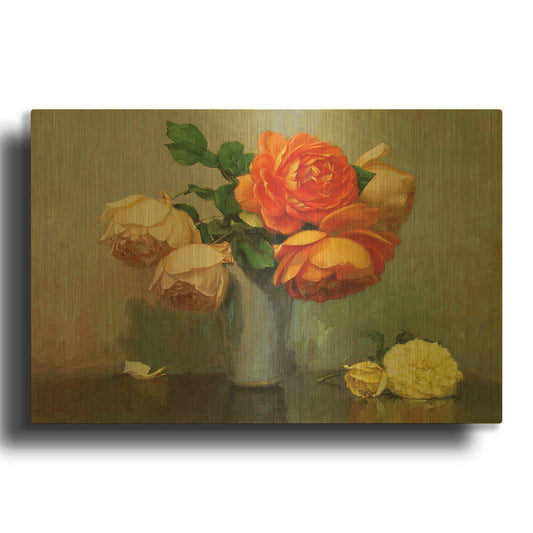 'Floral Bouquet' By Robin Anderson Gold Metal Wall Art