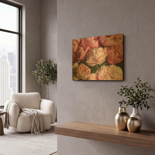 'Pink Petals' By Leah McLean Gold Metal Wall Art