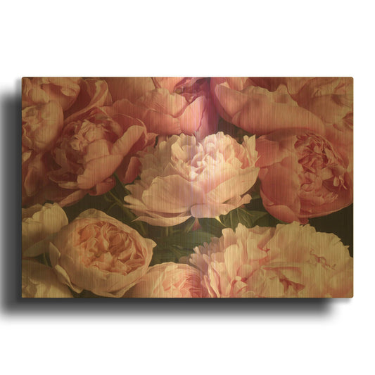 'Pink Petals' By Leah McLean Gold Metal Wall Art