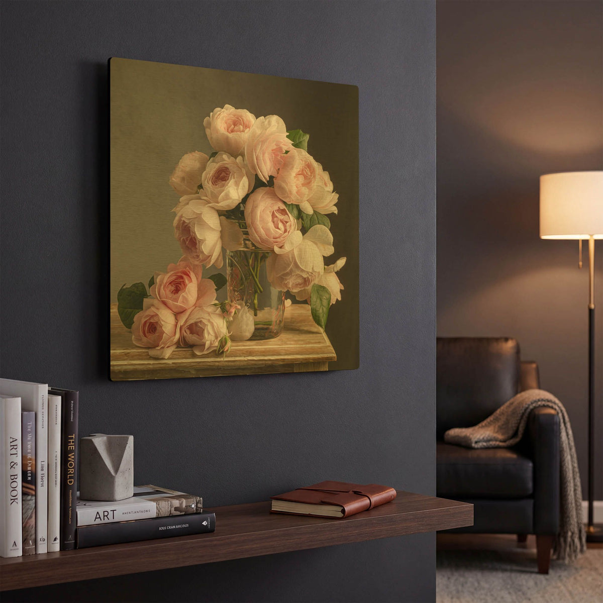 'Rosetopia' By Leah McLean Gold Metal Wall Art