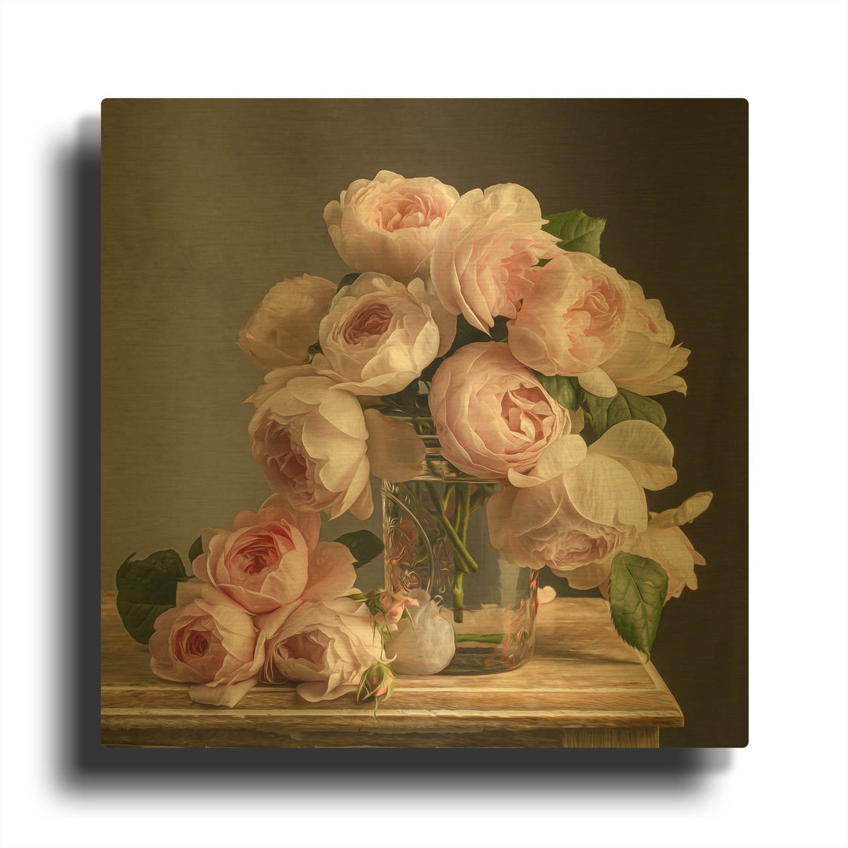 'Rosetopia' By Leah McLean Gold Metal Wall Art