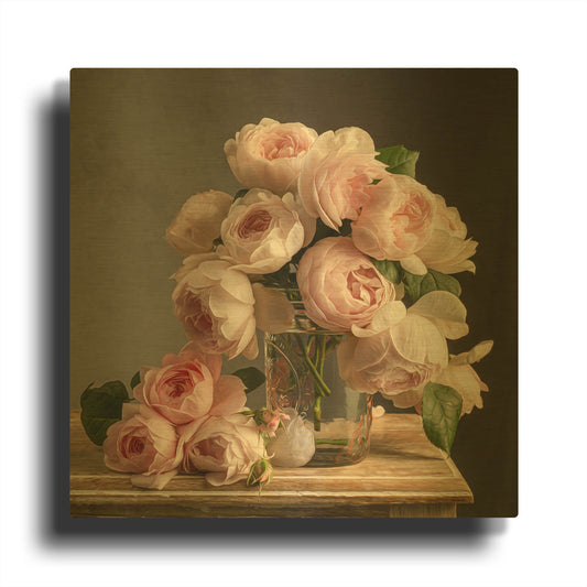 'Rosetopia' By Leah McLean Gold Metal Wall Art