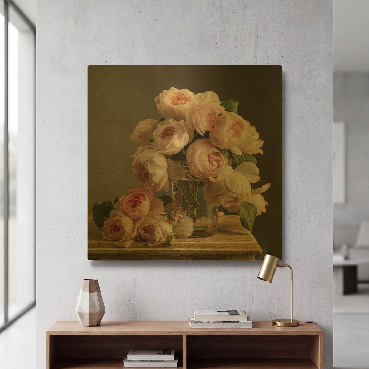 'Rosetopia' By Leah McLean Gold Metal Wall Art