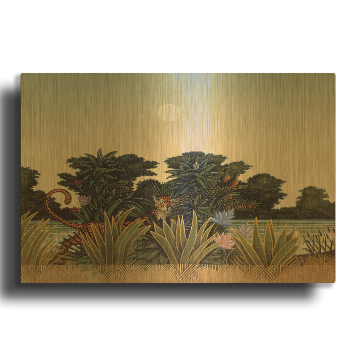 'Leopard' By Dan Craig Gold Metal Wall Art