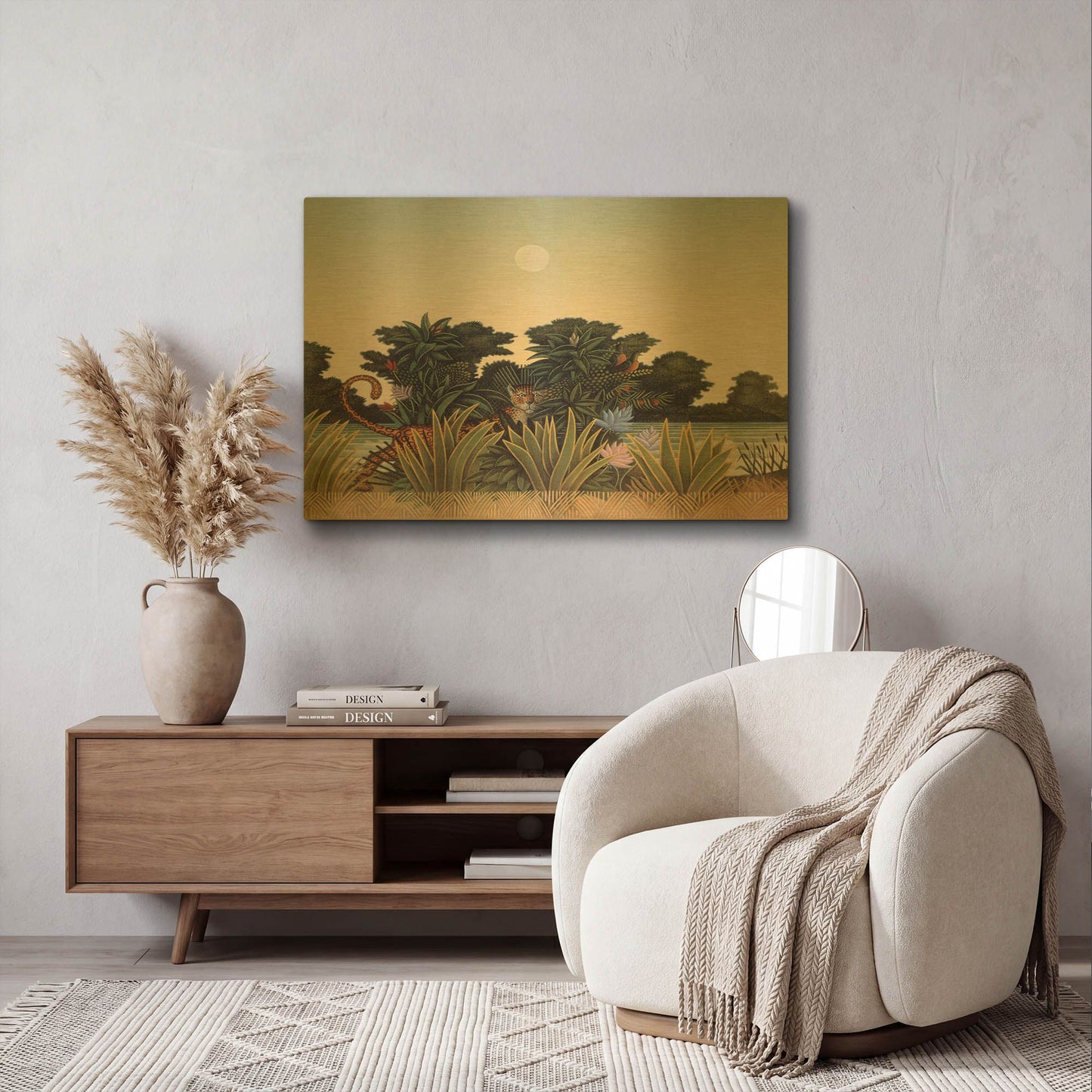 'Leopard' By Dan Craig Gold Metal Wall Art
