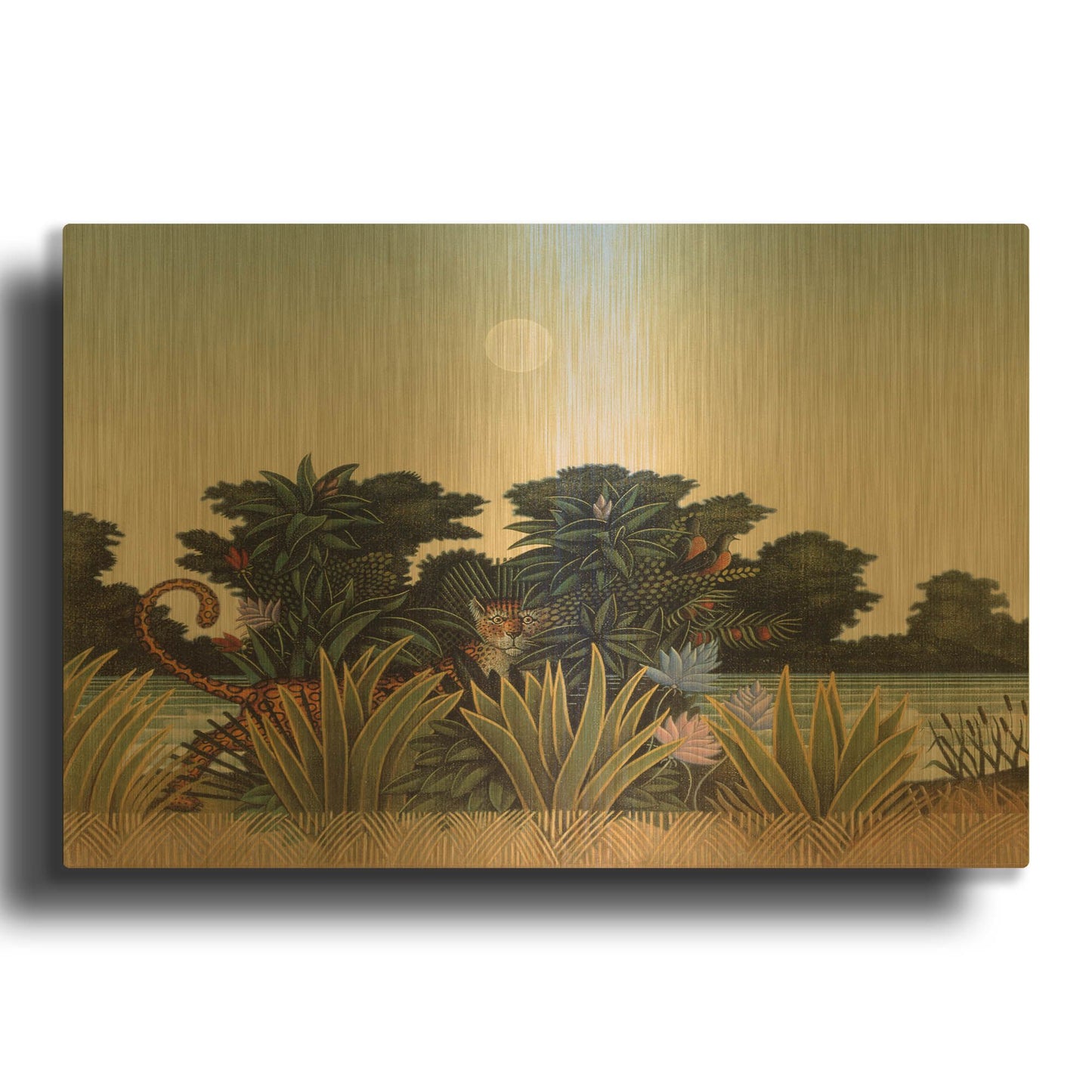 'Leopard' By Dan Craig Gold Metal Wall Art
