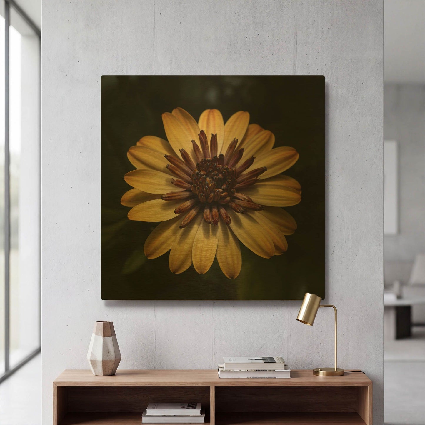 'Sunny Bloom' By Leah McLean Gold Metal Wall Art