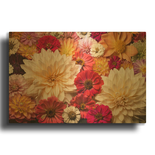 'Dahlia Dream Scape' By Leah McLean Gold Metal Wall Art
