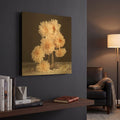 'Dahlia Cascade' By Leah McLean Gold Metal Wall Art