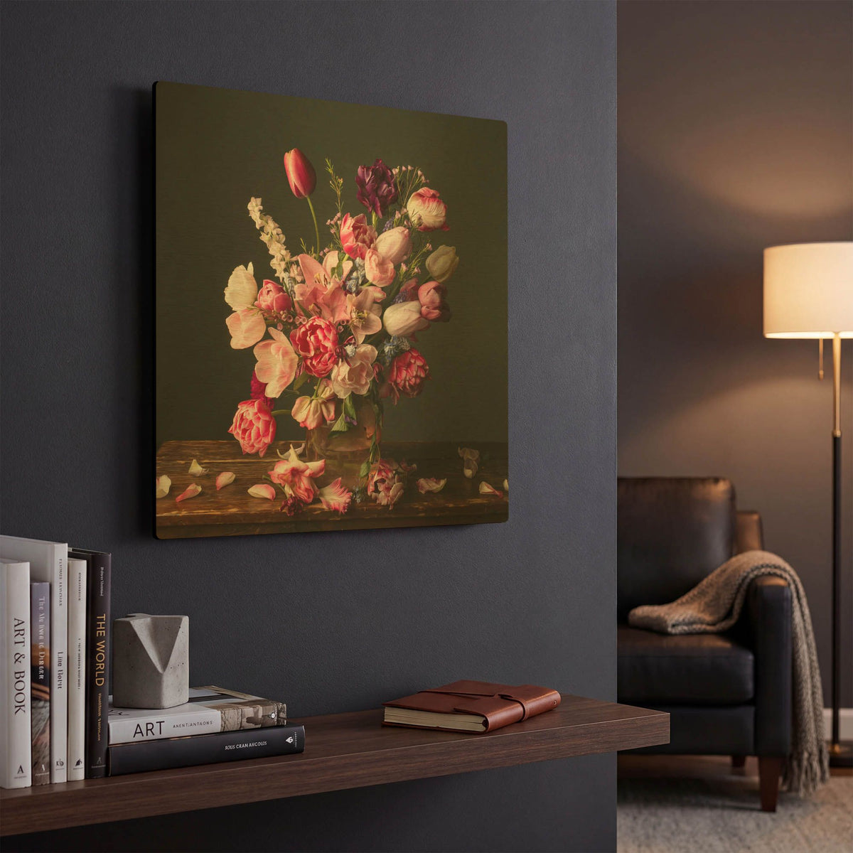 'Spring Glory Tulips' By Leah McLean Gold Metal Wall Art