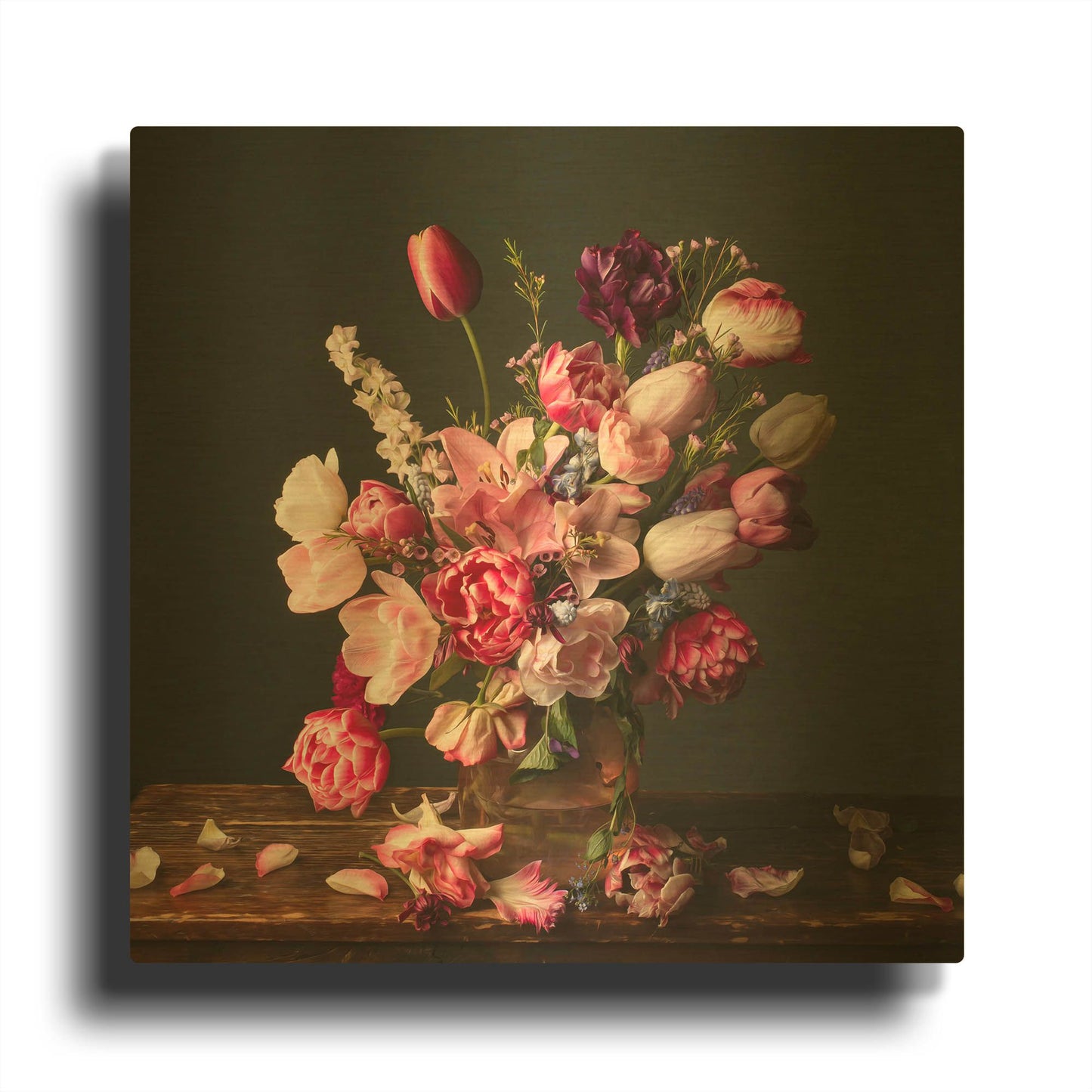 'Spring Glory Tulips' By Leah McLean Gold Metal Wall Art