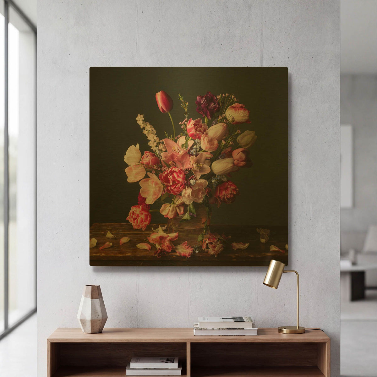 'Spring Glory Tulips' By Leah McLean Gold Metal Wall Art
