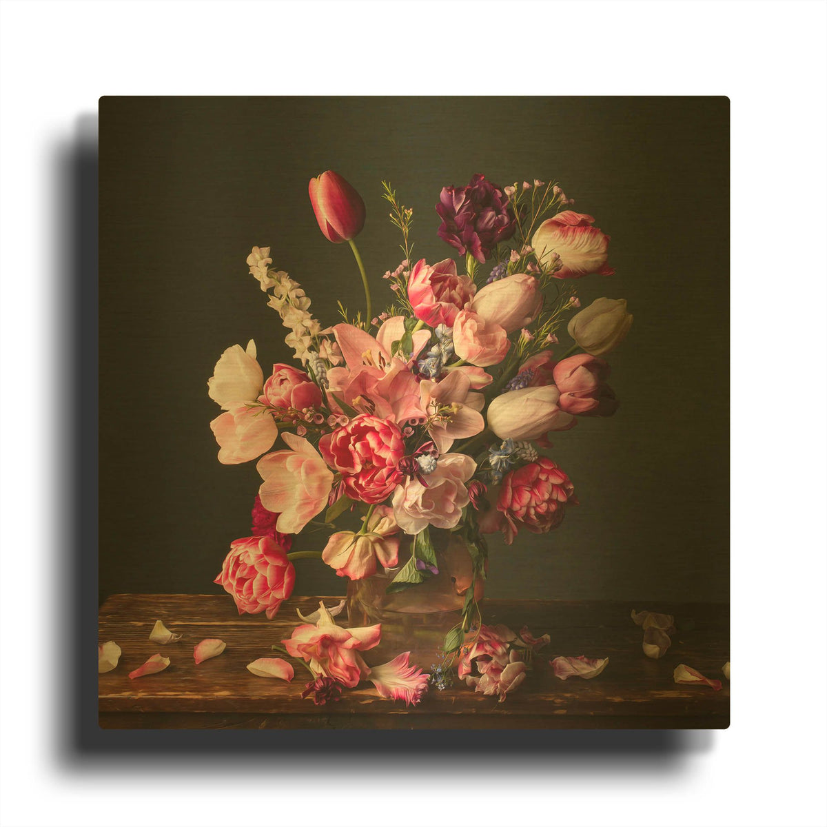 'Spring Glory Tulips' By Leah McLean Gold Metal Wall Art
