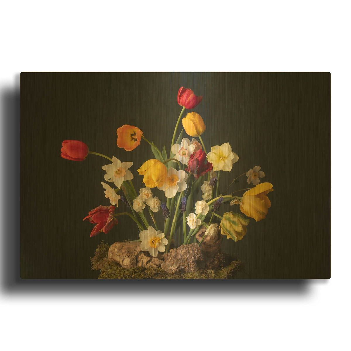 'Spring Fling Blooms' By Leah McLean Gold Metal Wall Art