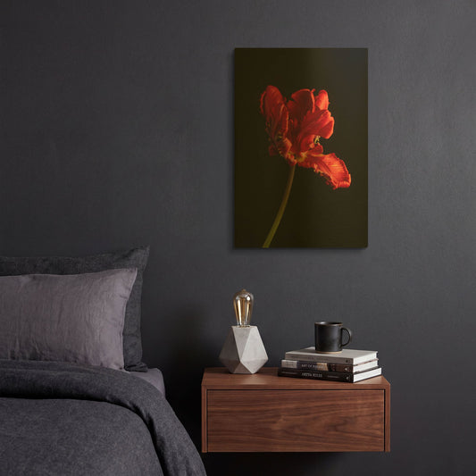 'Rippled Red Beauty' By Leah McLean Gold Metal Wall Art