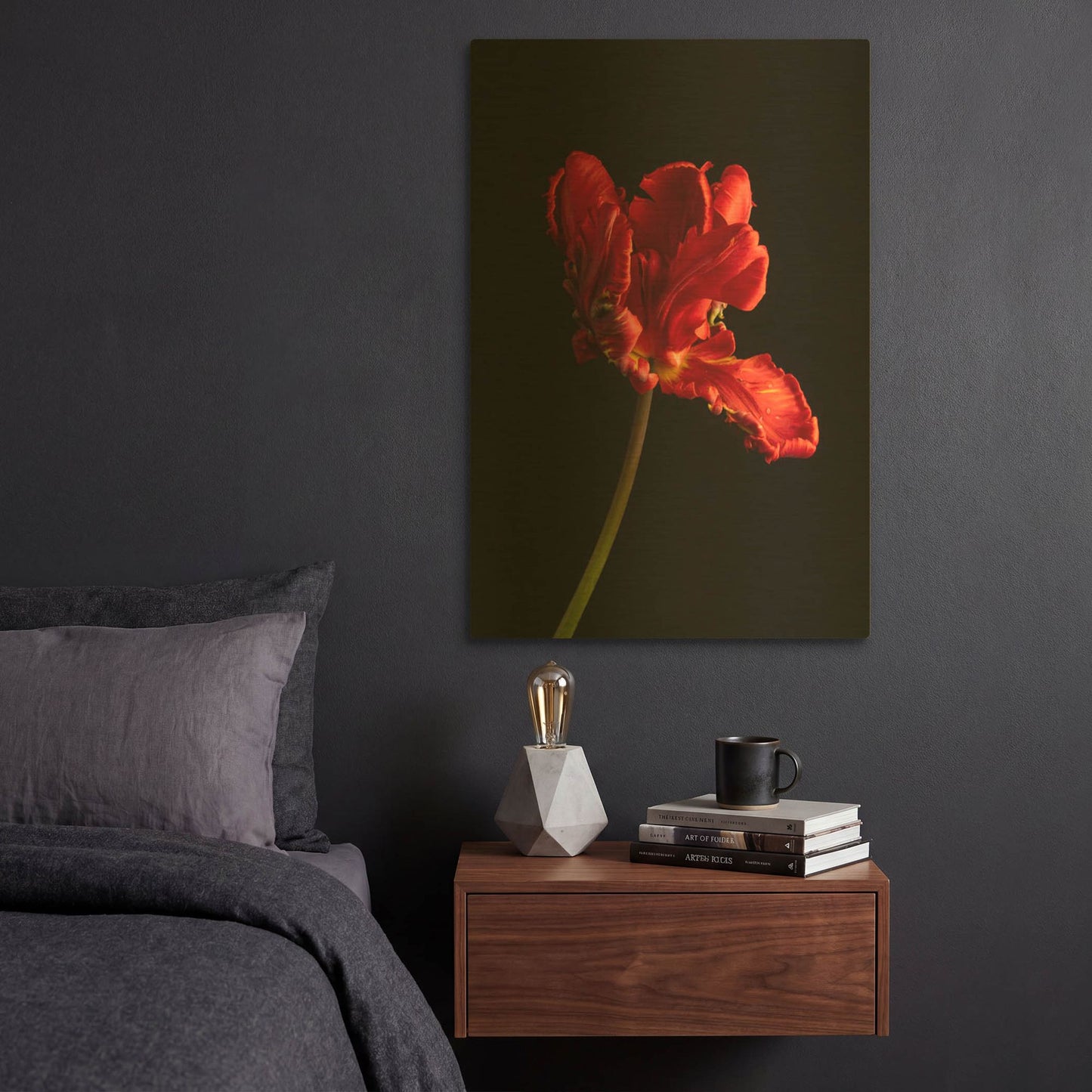 'Rippled Red Beauty' By Leah McLean Gold Metal Wall Art