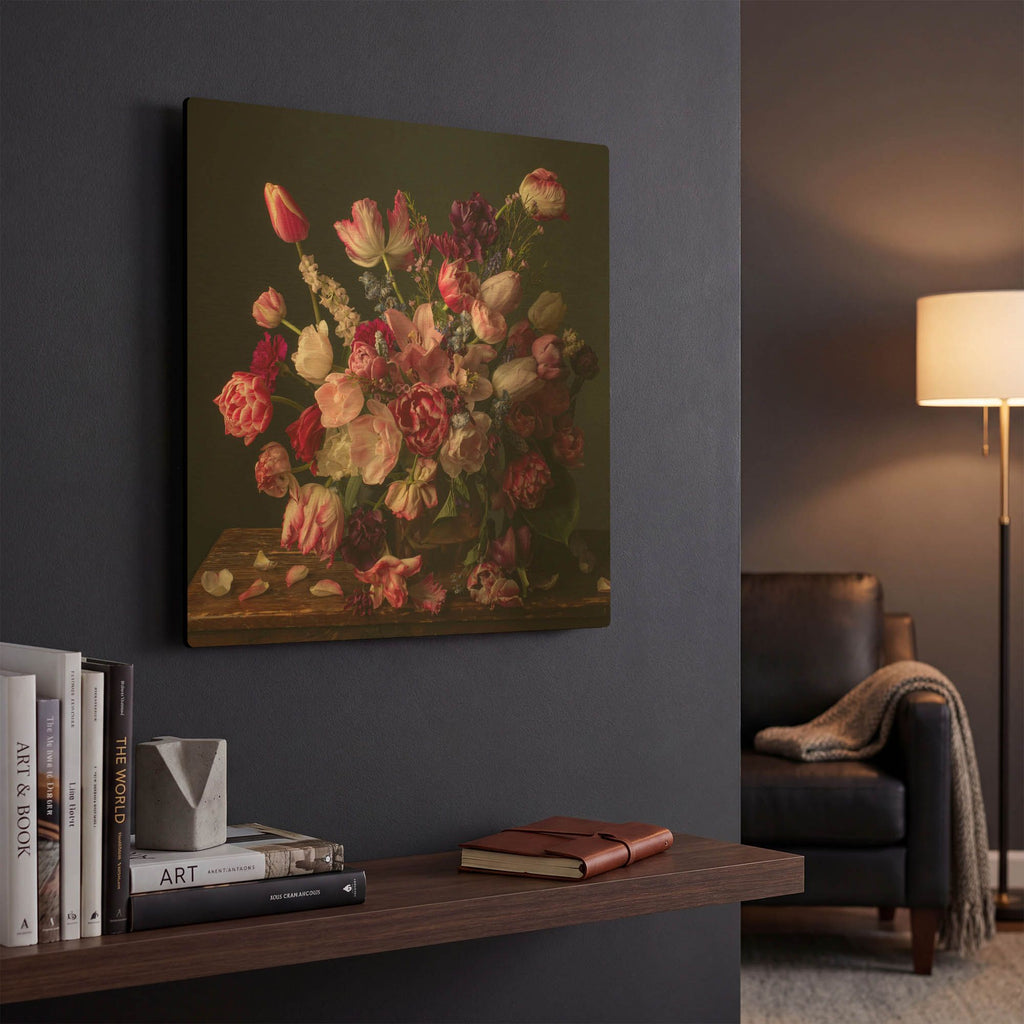 'Spring Blooms in the Pink' By Leah McLean Gold Metal Wall Art