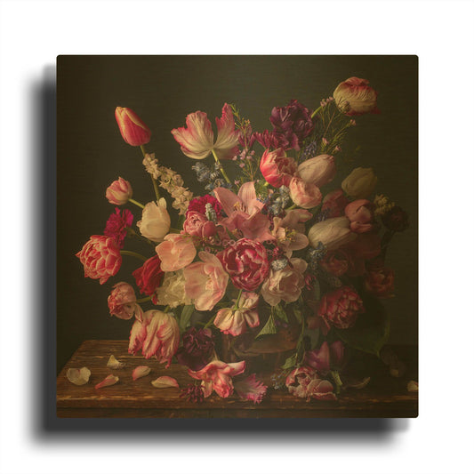 'Spring Blooms in the Pink' By Leah McLean Gold Metal Wall Art