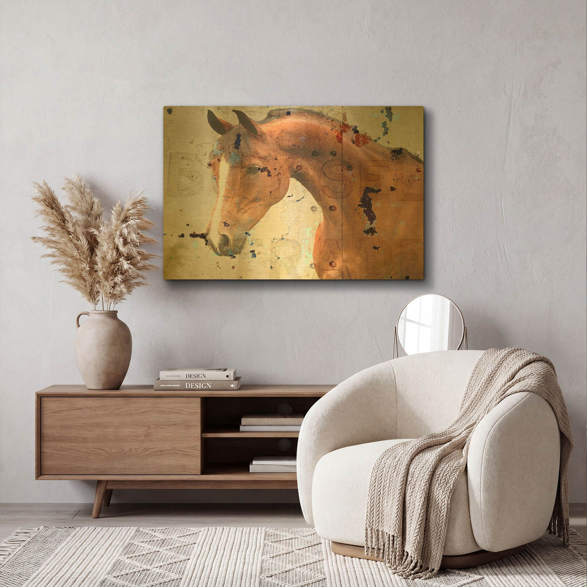 'Buy Sell Trade' By Susan Friedman Gold Metal Wall Art