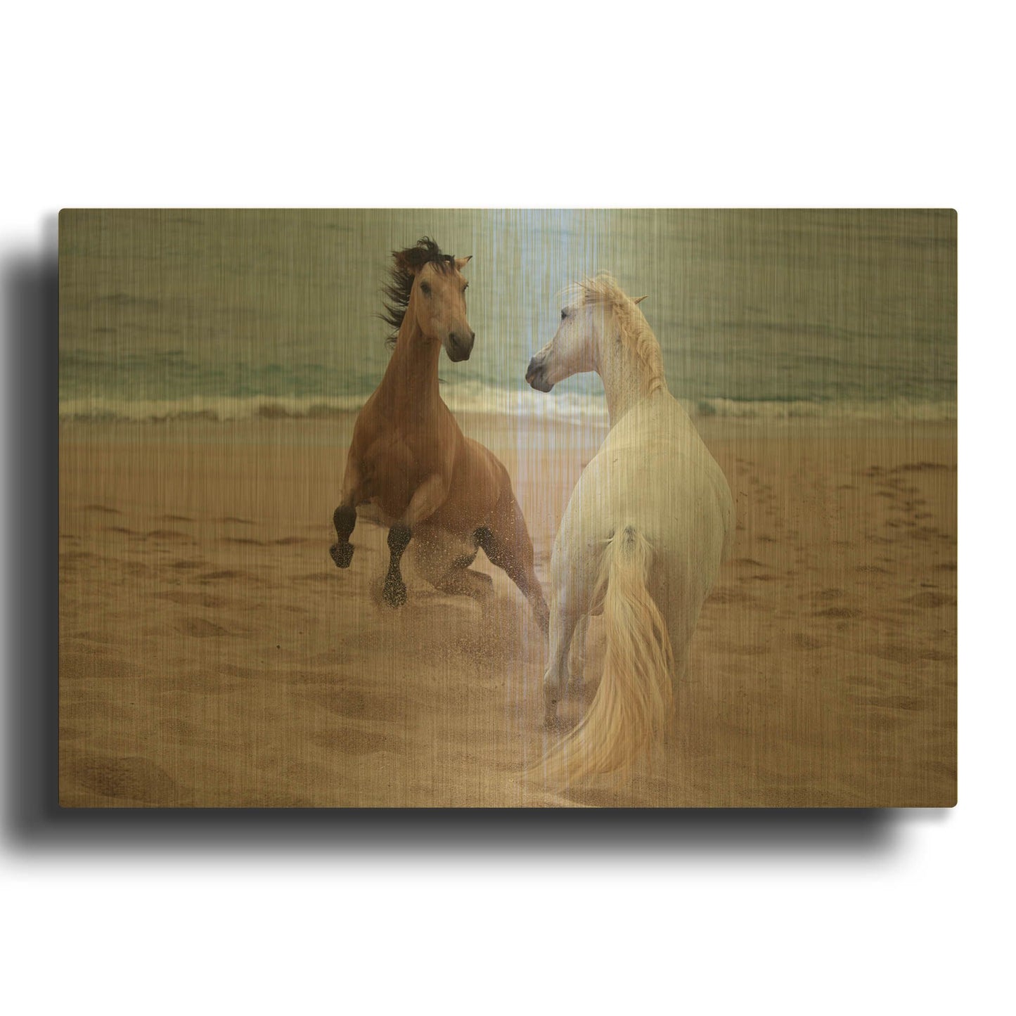 'Playtime At The Beach' By Susan Friedman Gold Metal Wall Art