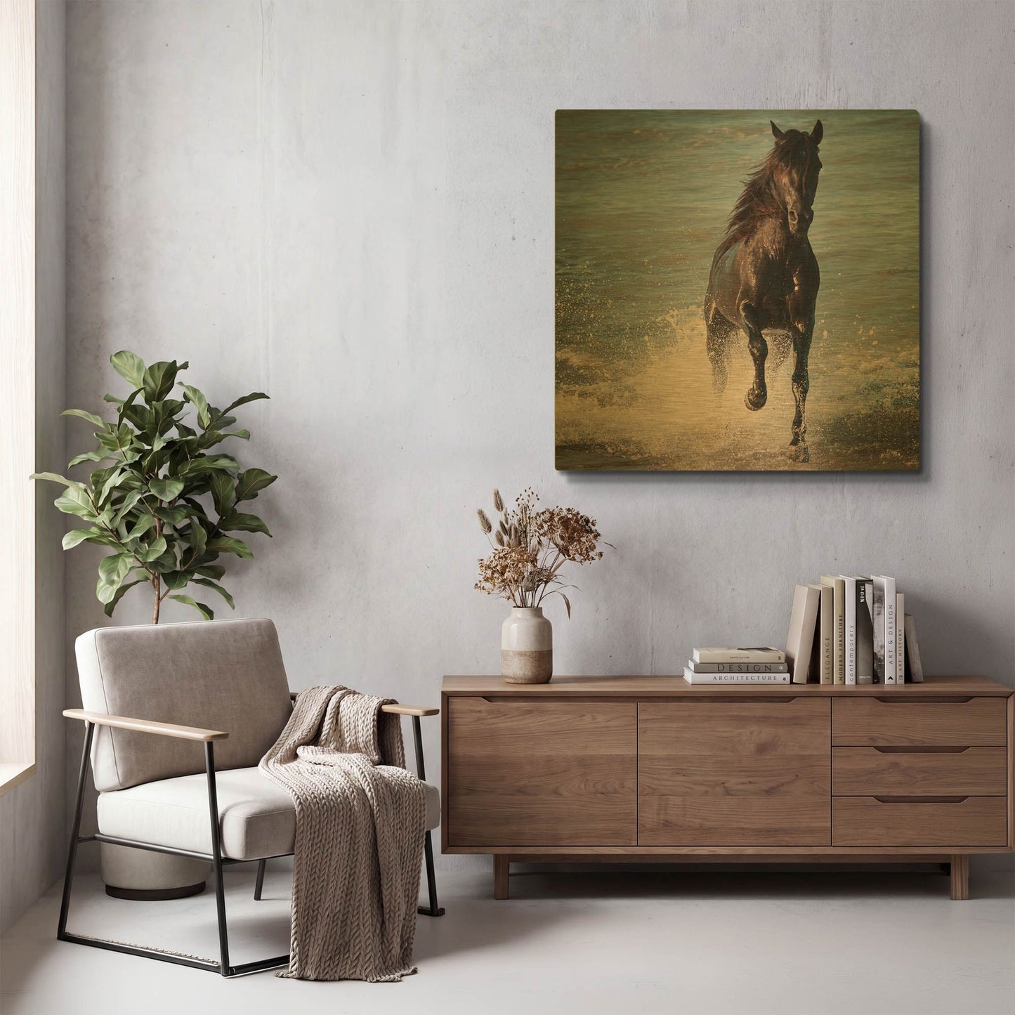 'Wet' By Susan Friedman Gold Metal Wall Art