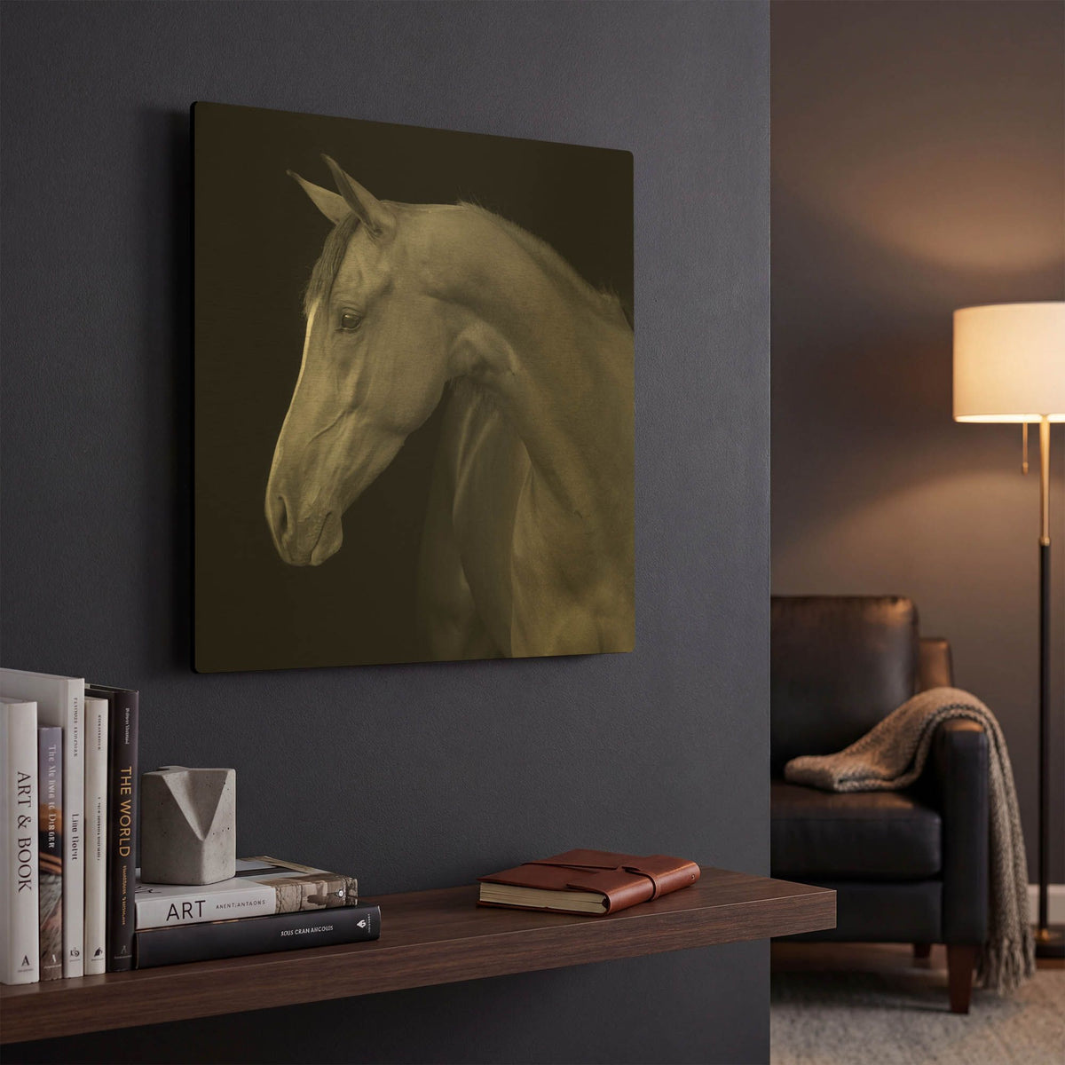 'Jack BW' By Susan Friedman Gold Metal Wall Art